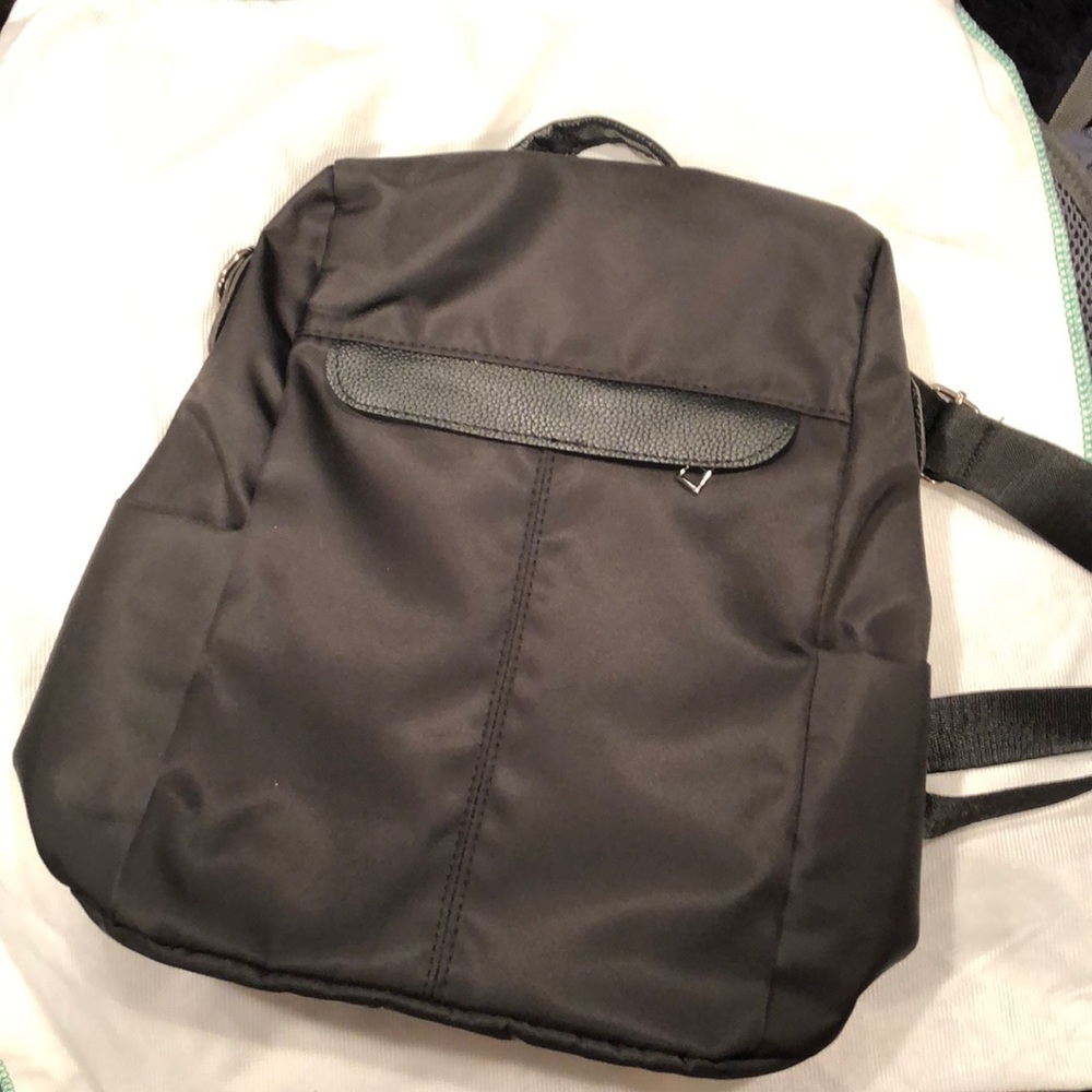 Black Nylon Small Backpack